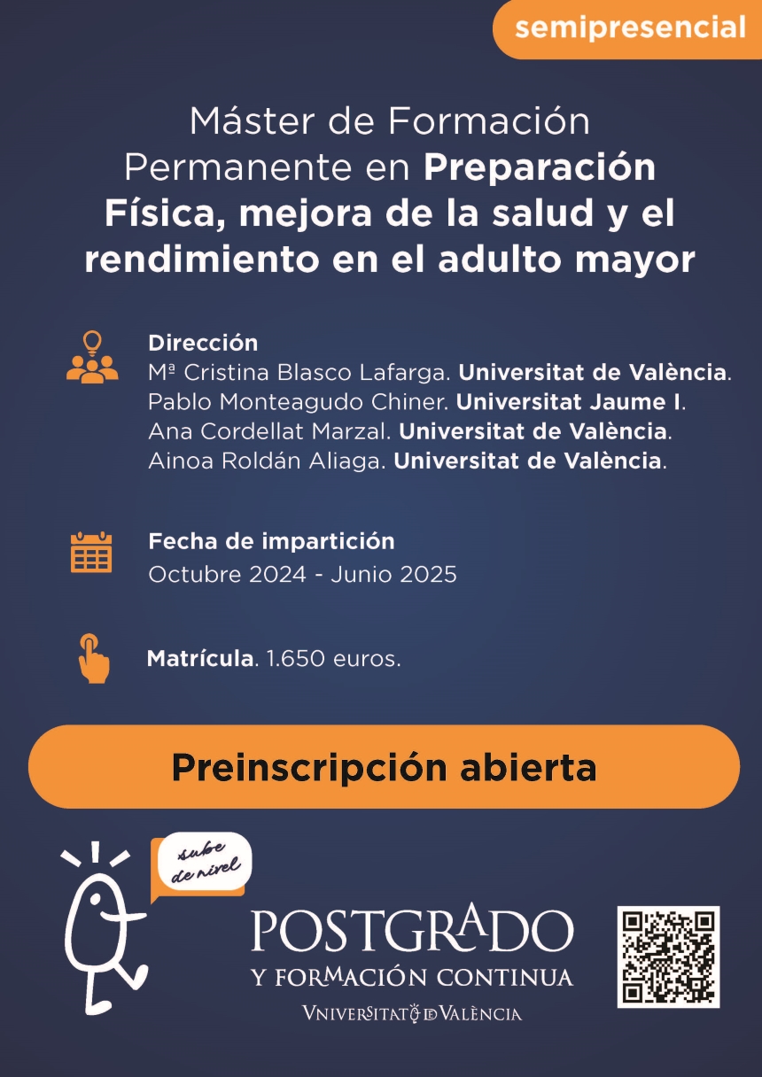 Información e inscripción en máster formación permanente Preparación Física Adulto Mayor
